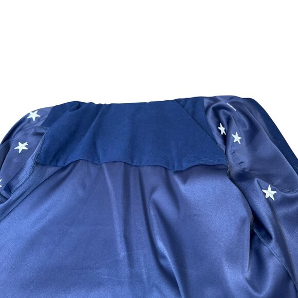 Quacker Factory Star Embellished Navy Button-Up Shirt Size 1X - Picture 6 of 7